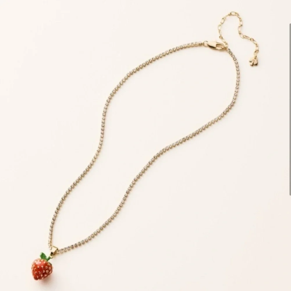 Kate Spade Strawberry Charm Gold Necklace